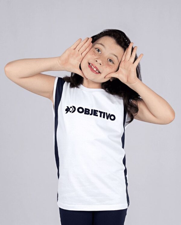 Objetivo Camiseta Regata Branca Unissex