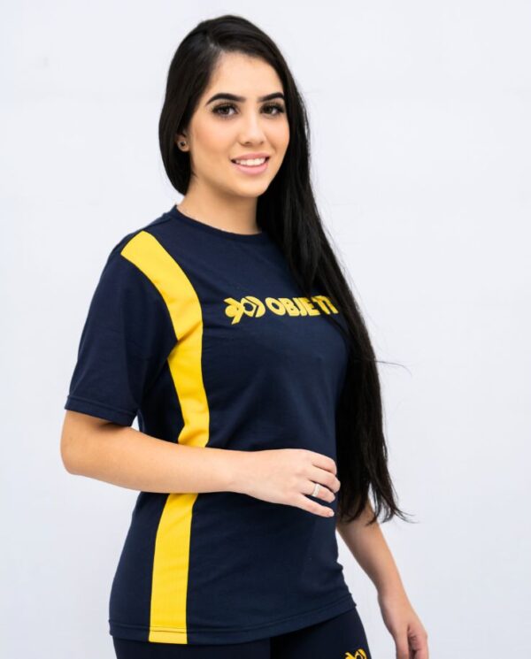 Objetivo Camiseta Manga Curta Azul Unissex