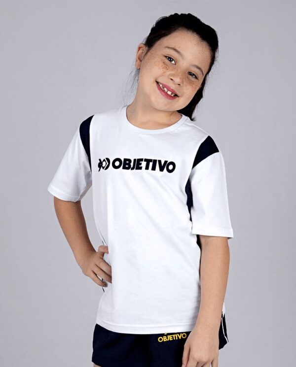 Objetivo Camiseta Manga Curta Branca Unissex