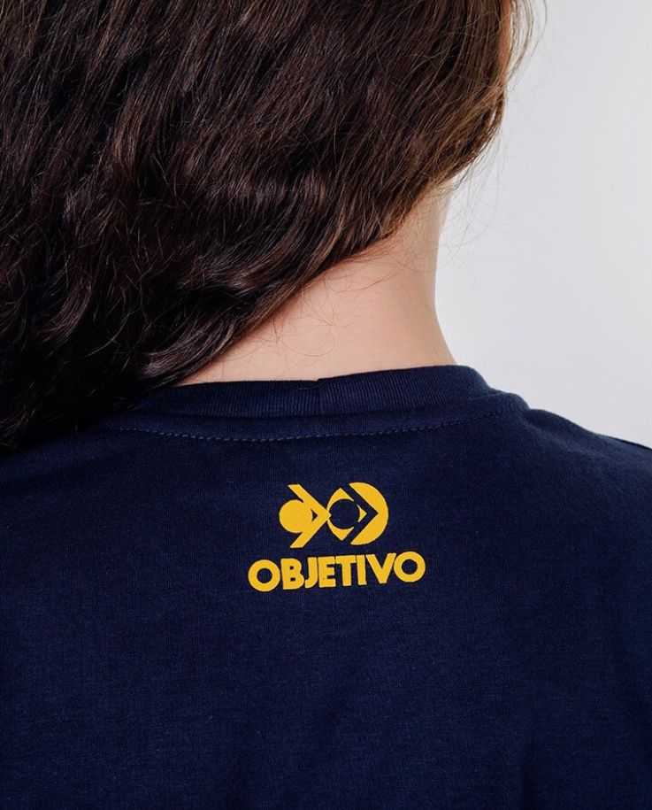 Objetivo Professor Camiseta Manga Curta Azul Unissex