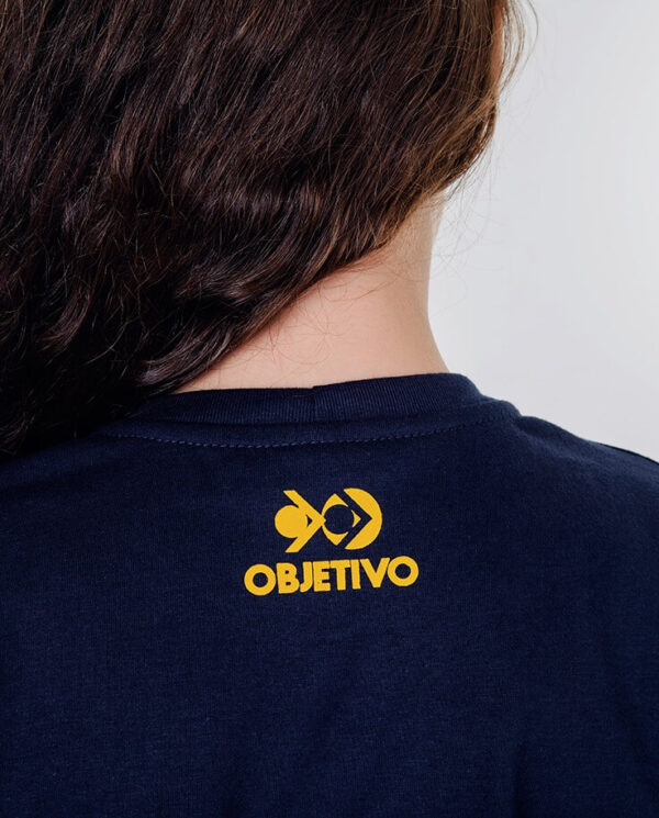 Objetivo Camiseta Manga Curta Azul Unissex