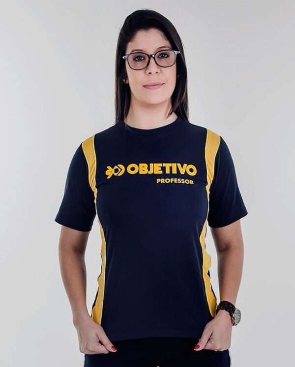 Objetivo Professor Camiseta Manga Curta Azul Unissex